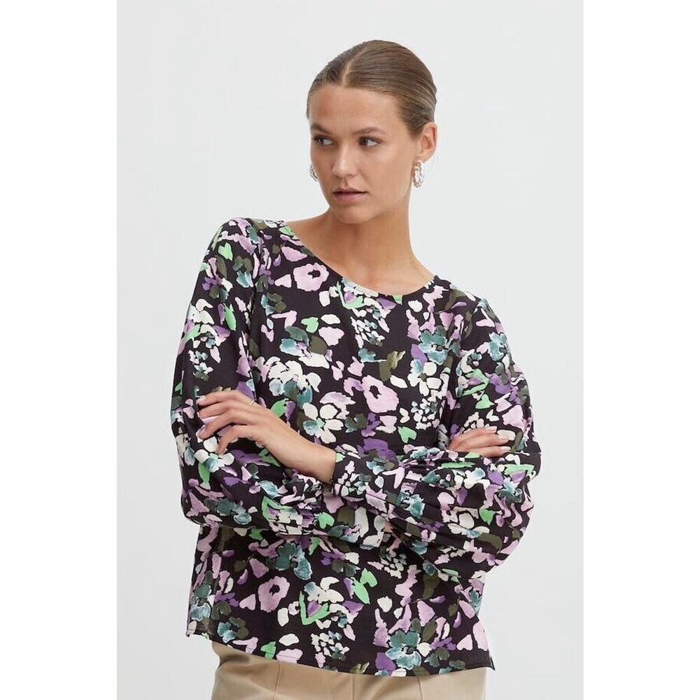ICHI IHCRAZTO BLOUSE MULTI FLOWER 1 WOMEN’S SIZE 36 UK / 6 US STYLE 20117163